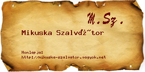 Mikuska Szalvátor névjegykártya